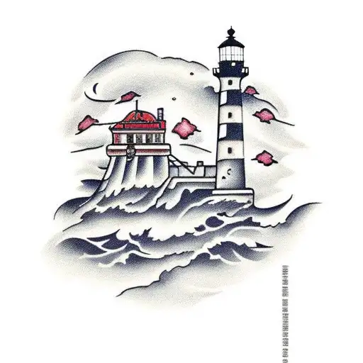 Lighthouse And Mountains Arm Sleeve