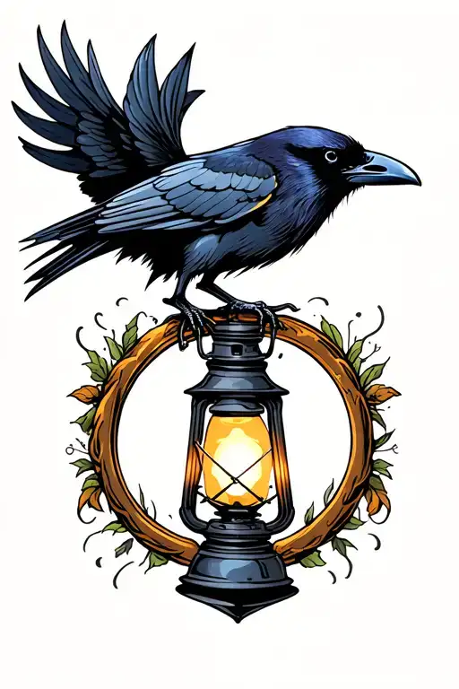 Raven With Lantern Ring