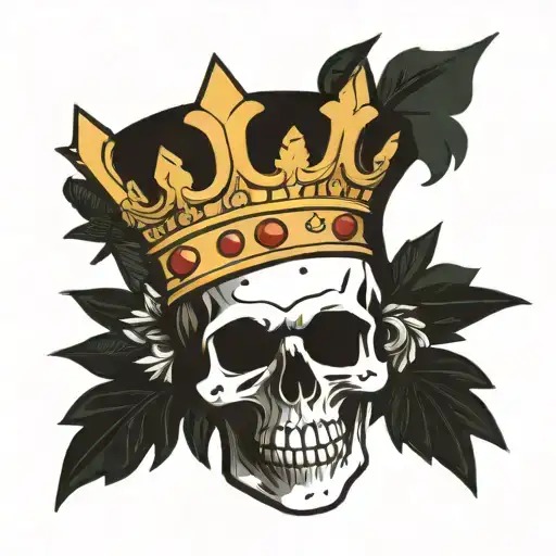 Skull With Queen Crown Surrounded
