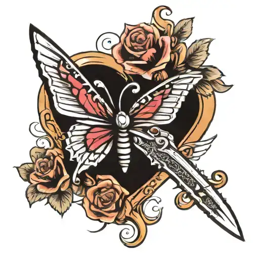 Butterfly And Knife Love Symbol