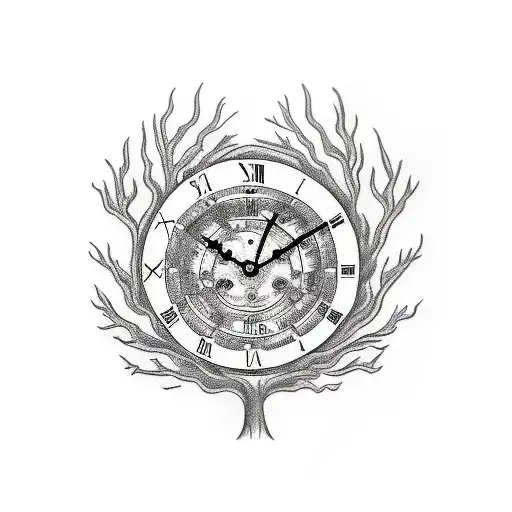 Tree Roman Clock