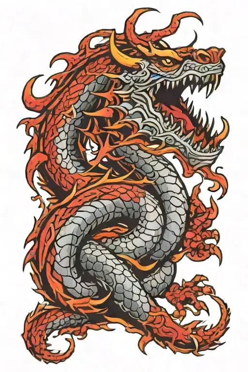 Red Lightning Dragon Wrapped