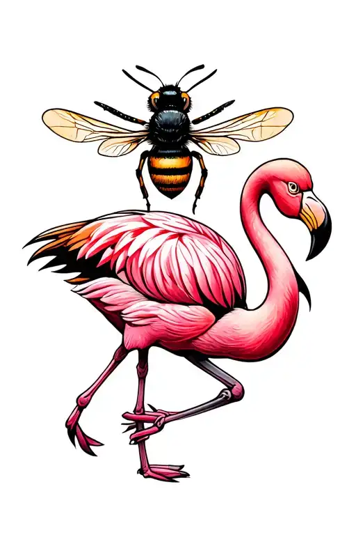 Bee And A Flamingo