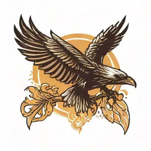 A Three-eyed Raven With Open Wings Outlined In White And Isolated On A Black Bac