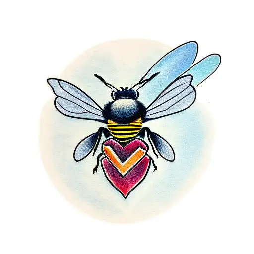 Bee Inside A Love Heart