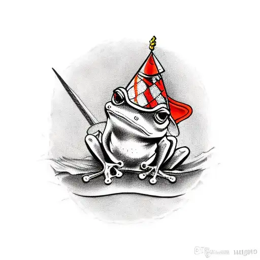 Frog In Knight Armor And Party Hat