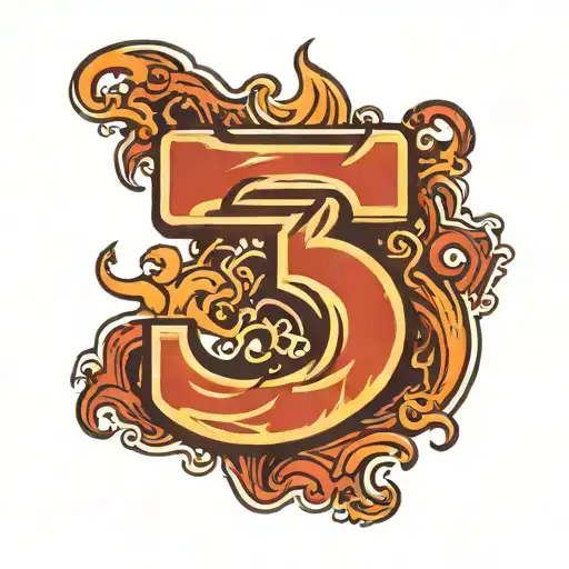 A Simple Jersey With The Liquid Fire Effect With A Number 5 In Front