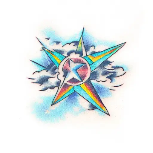 Falling Star With Cloud