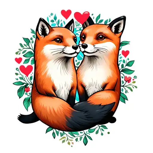 Fox And Otter In Love