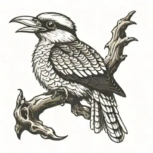 Kookaburra Holding A Snake