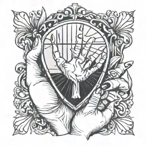 A Feminine Hand With Nails Holding A Broken Mirror Which Reflect A Woman
