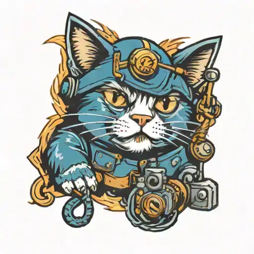 Cat Electrician Video Gamer Warhammer Style