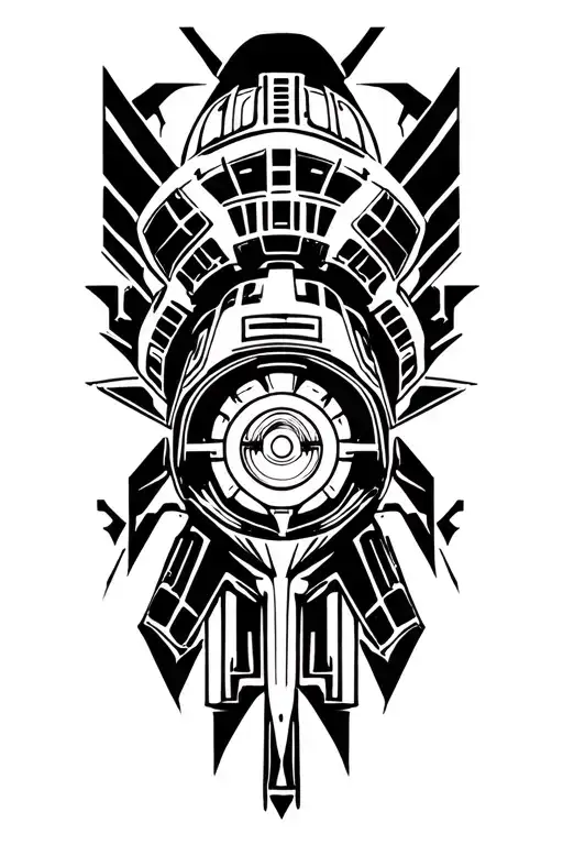 An Abstract Design Inspired By The Droids Of Star Wars In A Black-grey Style