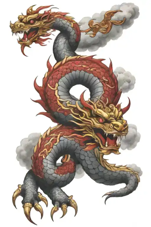 Red And Gold Cloud Serpent