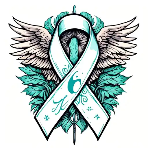 Neuroendocrine And Ovarian Cancer Ribbon