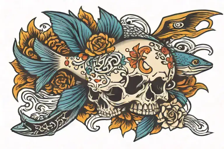 Skull And Fish