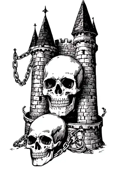 Castle With Chains And Skull