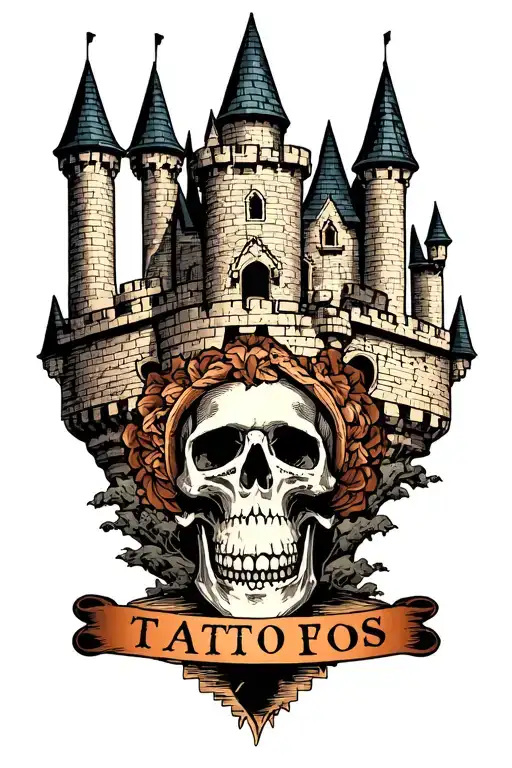 Castle With Foundation Made Of Skull With Fillers