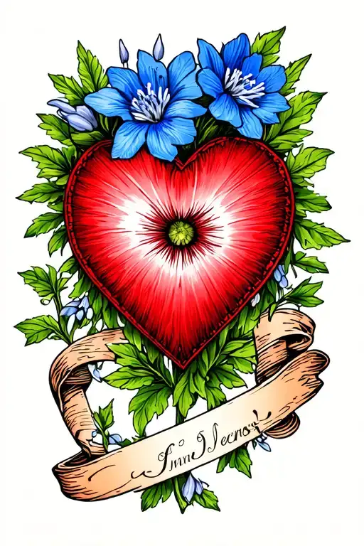 Heart Banner Larkspur Flower