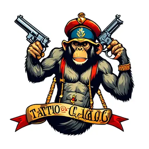 Libra Bad Monkey With Guns