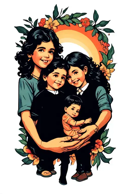 Touching Fingers Holding With Grandchildren The Names