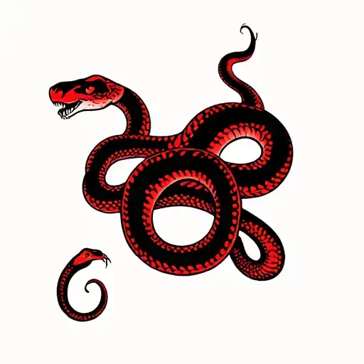Black And Red Snake Chest