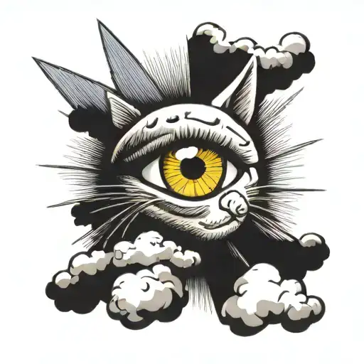 Cats Eye On Cloud With Rays