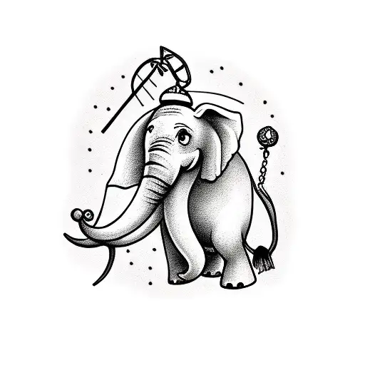 Elephant With Wind Chimes Arm Sleeve