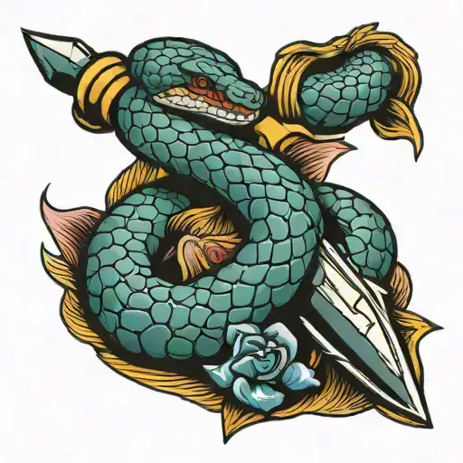 Snake Around A Dagger