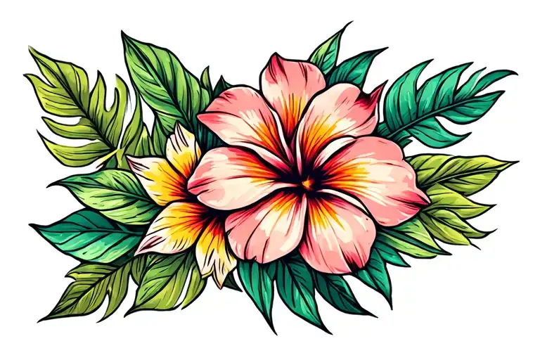 Hawaiian Flower Wrapped