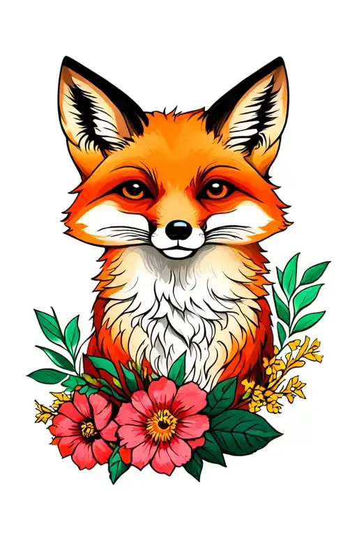Fox And Flowers