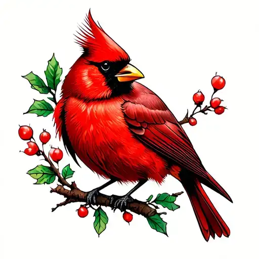 Cardinal Bird And Crow