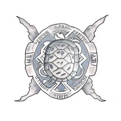 Turtle Tattoo Representating Earth Preservation