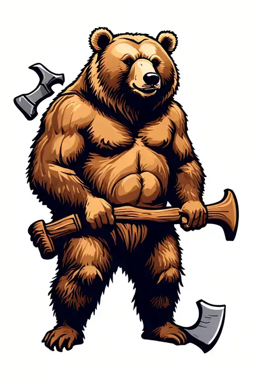 Bear Holding Axe