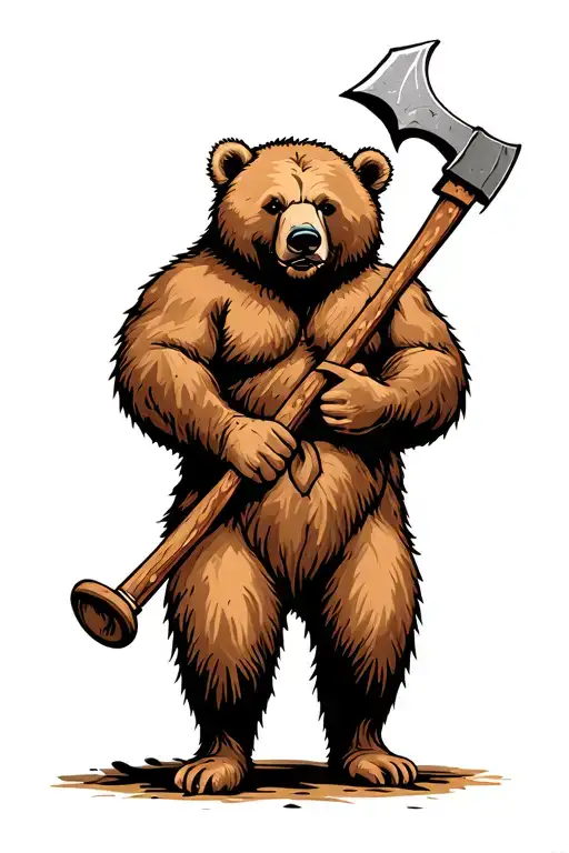 Bear Holding Axe