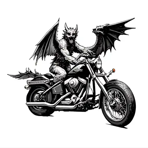 Gargoyle Old School Maps Motorcycle Hd Gothic