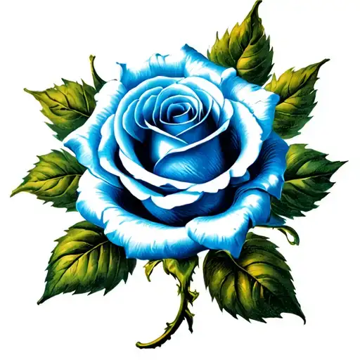 Beautiful Blue Rose With Very Soft Shading