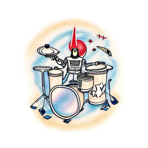 Astronaut Playing Drums