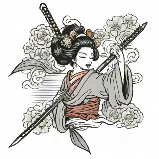 Geisha With Sword