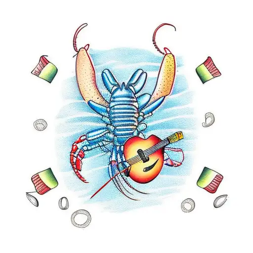 Lobster Playing Guitar