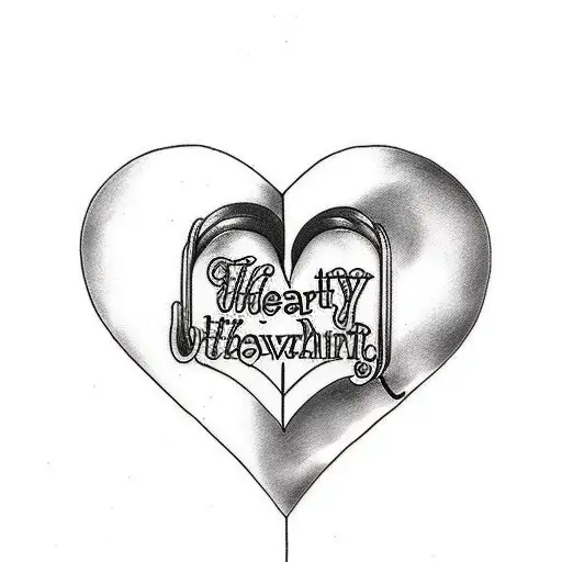 Heart Shaped Tattoo With The Words Timothy's Wife