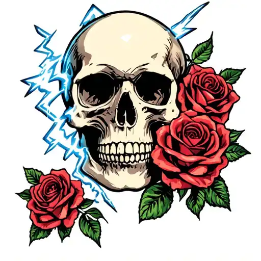 Skull And Roses Grateful Dead Lightning