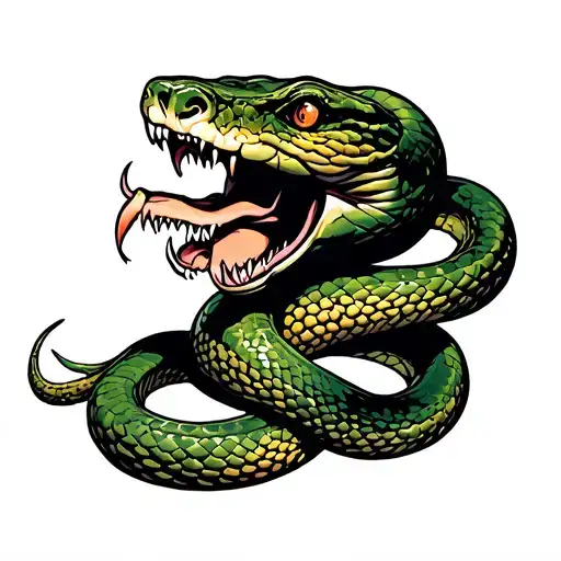 Snake Biting Hand Traditional