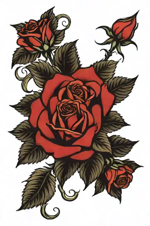 Dark Red Roses And A Crownn