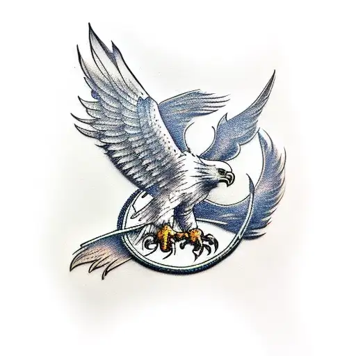 Eagle Breaking Chain Around