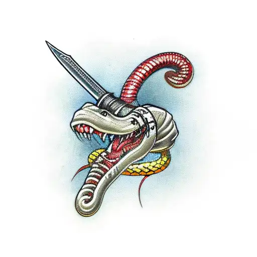 Barbed Wire Wrapped Sword Snake Head Handle