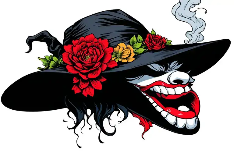 Mask Hannya Witch Smoke Under Mouth