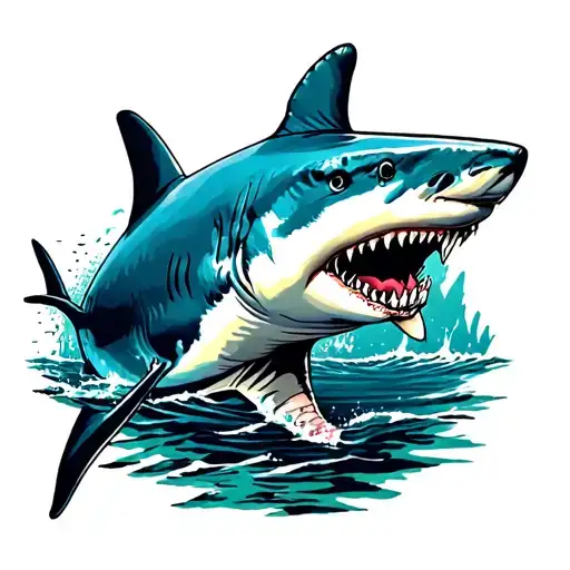 Great White Shark Swimming