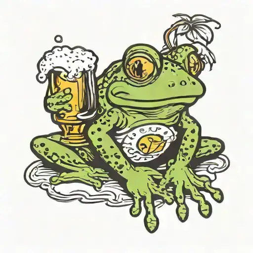 Cute Frog Holding A Beer Mug