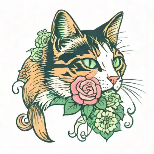 Girl Calico Cat With Green Eyes Named Sophie With A Pink Collar